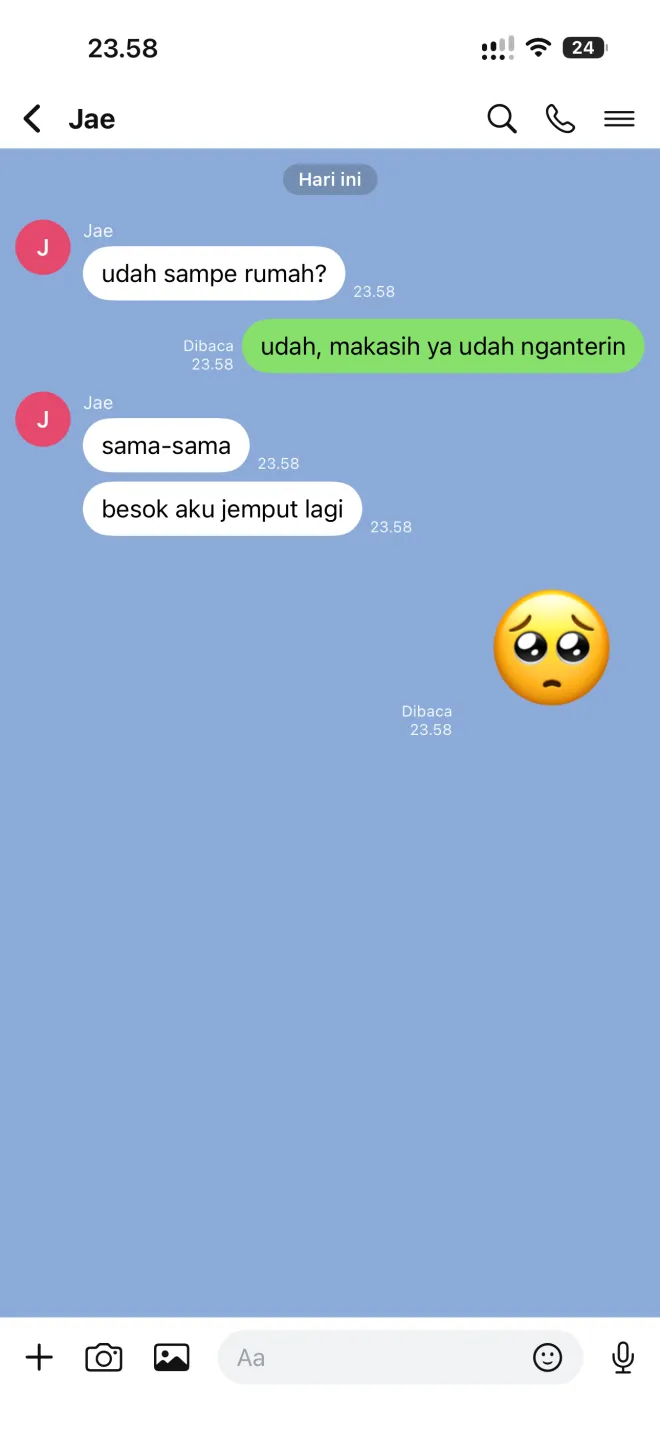 Chat yang sama di LINE